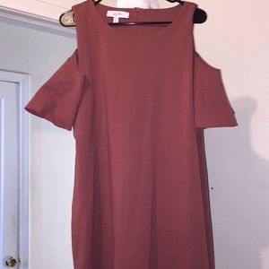 A darkish pink dress